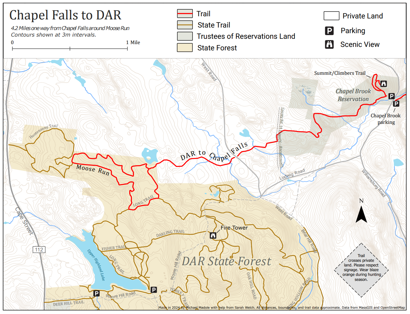 Trail between Chapel Falls and DAR